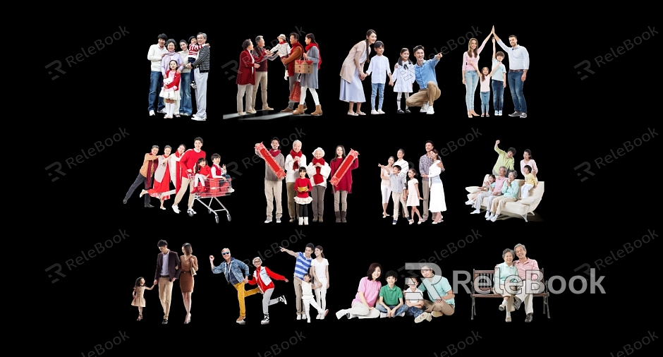 2D Family photo for seniors model