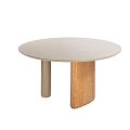 Nordic Round Table Middle Solid Wood Round Table Log Quiet Round Table Retro Round Table 3d model
