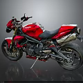 Shiny Red Motorcycle With Sleek Design Black Seat Chrome Exhaust And Stylish Handlebars