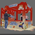Vibrant Warm Winter Flash Sale Booth for Dragon TV Anniversary with Gift Box and People