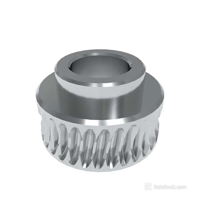 Industrial Metal Mechanical Component With Toothed Cylindrical Structure And Smooth Top 3d model 