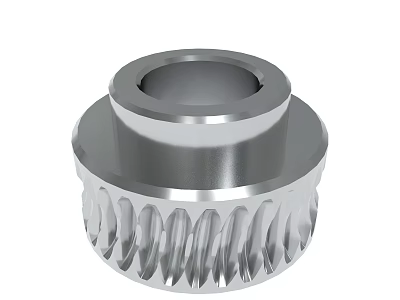 Industrial Metal Mechanical Component With Toothed Cylindrical Structure And Smooth Top 3d model