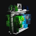 Adidas Retail Display Rack With Backpacks Shirts And Socks For Store