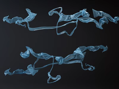 Elegant Modern Crystal Chandelier with Blue Transparent Flowing Ribbon Design 3d model Elegant Modern Crystal Chandelier with Blue Transparent Flowing Ribbon Design 3d model