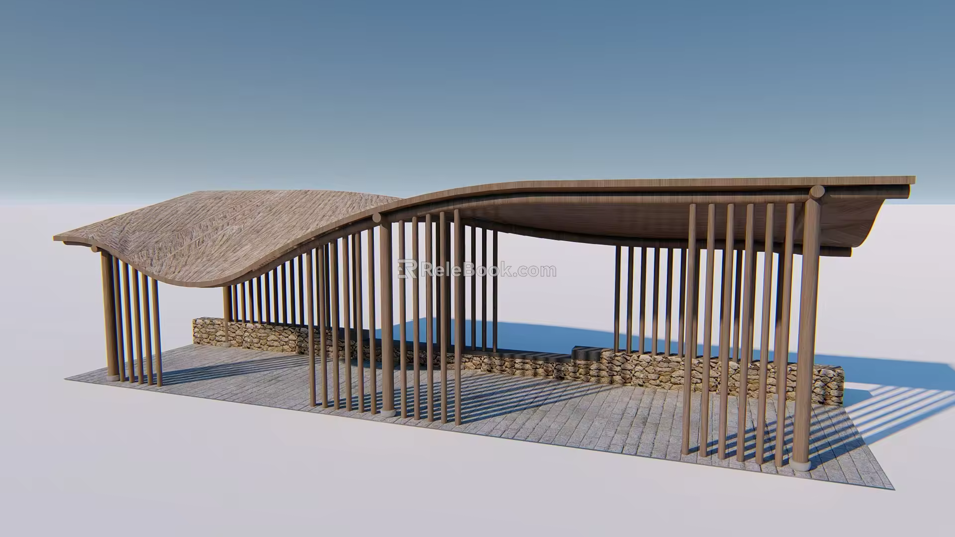 modern gallery shelf 3d model