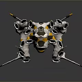 Futuristic Hyperion Spaceship With White Yellow Gray Color And Thrusters For Space Exploration