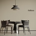 Elegant Modern Poliform Entertainment Table With Leather Chairs And Stylish Design