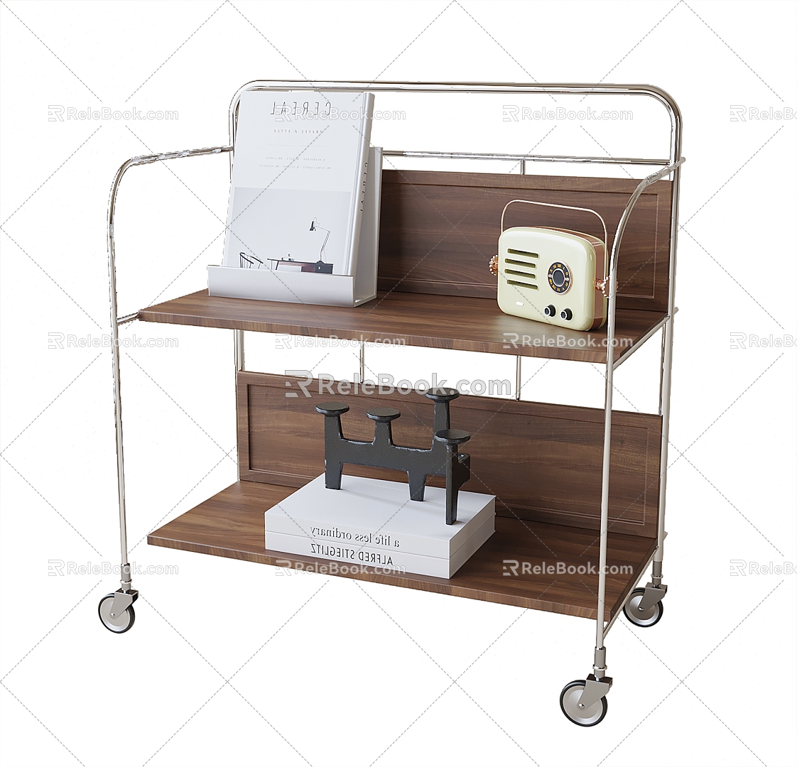 Modern Mobile Side Shelf 3d model