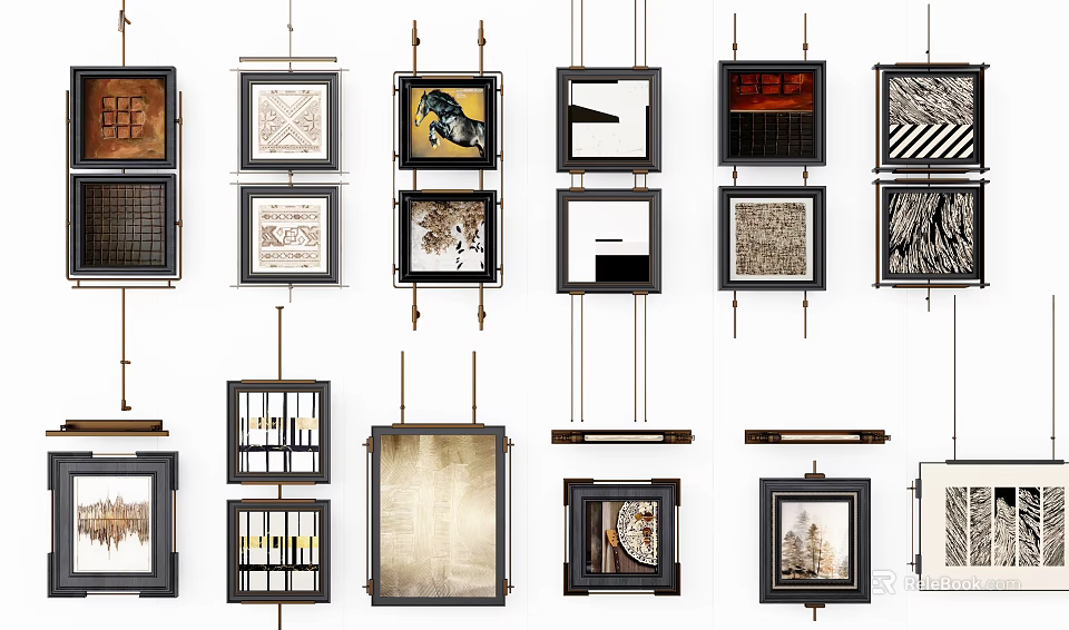 Stylish Chandeliers With Various Frame Designs And Decorative Patterns For Home Decor 3d model 
