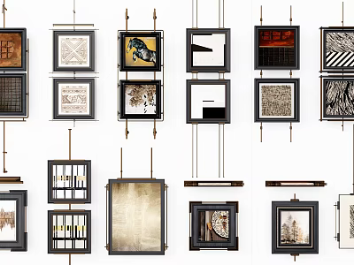 Stylish Chandeliers With Various Frame Designs And Decorative Patterns For Home Decor 3d model