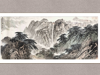 Decorative Painting Xiongfeng Songyun Lu Xingtang Landscape Painting 3d model