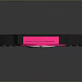 Vibrant Pink And Black Electronic Device With Round Core And Inserted Colorful Card