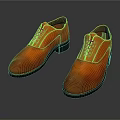 Stylish Orange Red Lace Up Leather Shoes Featuring Gradient Design For Modern Formal Wear