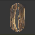Modern Wooden Table With Transparent Resin Inlay And Black Metal Legs