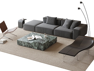 Sofa Coffee Table Combination Coffee Table Leisure Chair Carpet 3d model