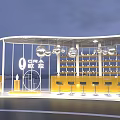 ORA Brand Exhibition Pavilion With Colorful Honeycomb Design Lawn And Lighting