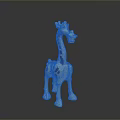 Cute Cartoon Style Giraffe Toy With Yellow Body Brown Spots Standing On Dark Background