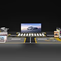 Luxury Car Exhibition Booth With Large Screen Display And Interactive Stands 3d model