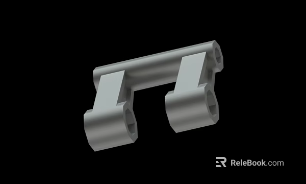 Plastic Connector Part Mechanical Component With Two Vertical Sections And Holes 3d model 