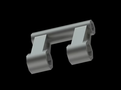 Plastic Connector Part Mechanical Component With Two Vertical Sections And Holes 3d model