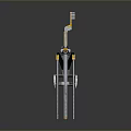 Industrial Mechanical Equipment With Multiple Metal Rods And Yellow Black Components
