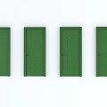 Green Swing Doors With Various Panel Patterns For Home Interior Decoration