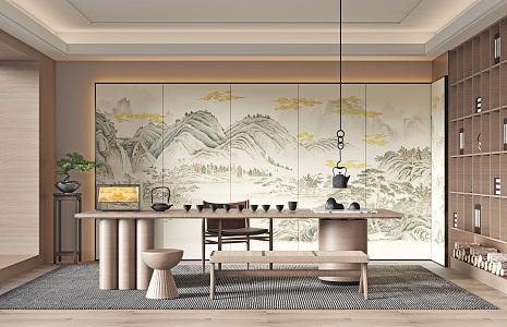 New Chinese Tea Room 3d model