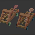 Wooden Children's Toy Trucks With Wheels And Simple Crafted Structure