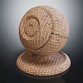 Woven Spherical Decorative Ornament Set with Round Base and Textured Design