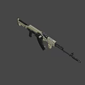 Modern Tactical Assault Rifle Featuring Black And Tan Finish With Detachable Magazine And Rail System