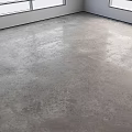 Gray Polished Concrete Floor With Glossy Surface And White Indoor Baseboards