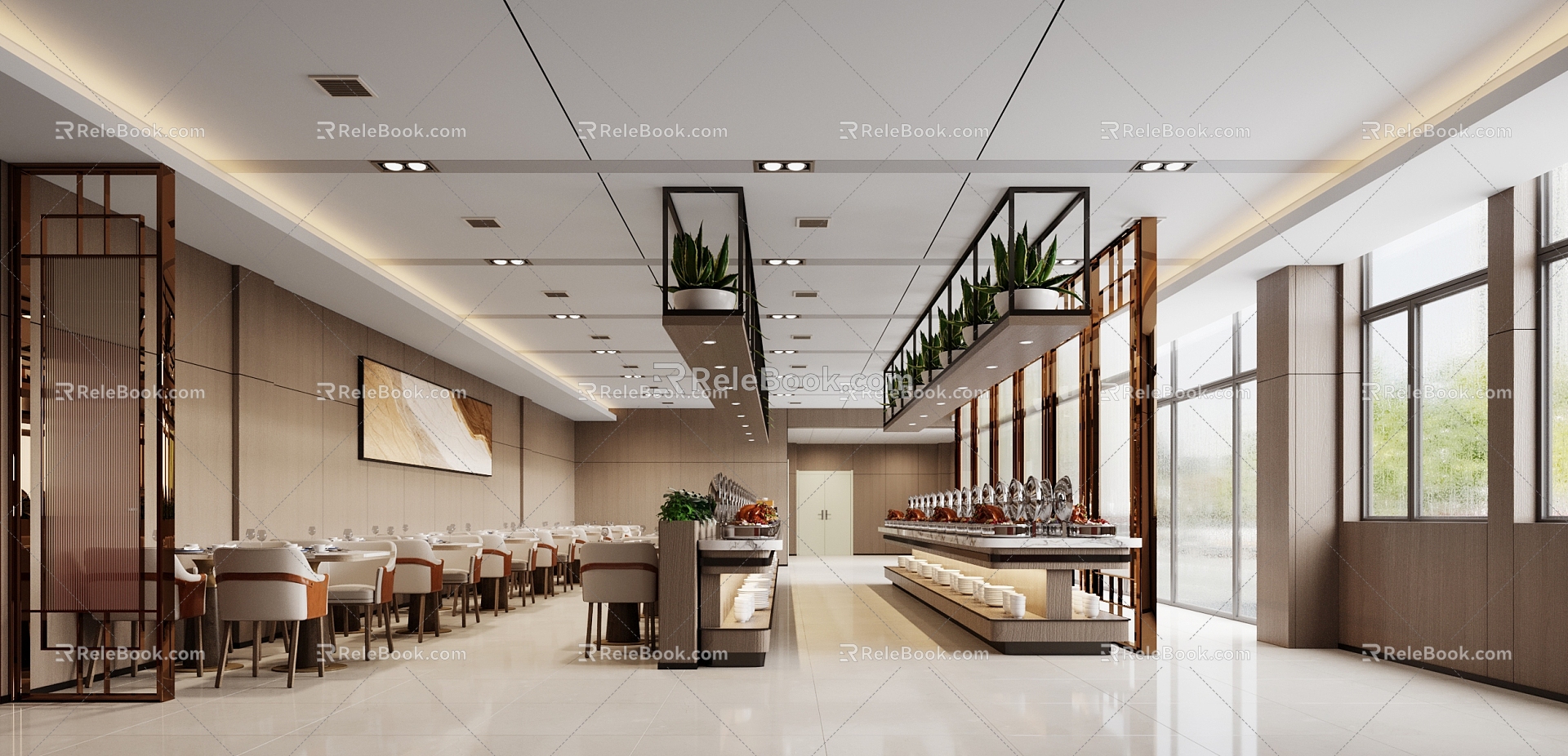 Modern Buffet Restaurant Buffet 3d model