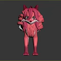 Cute Pink Fox Game Movie Character 3D Rendered With Fluffy Tail And White Tip