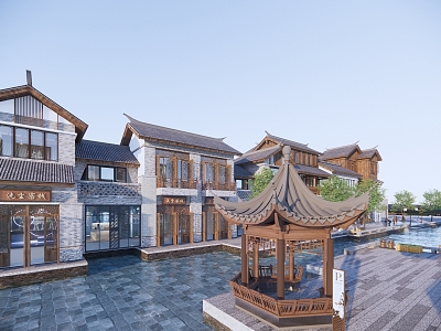 Chinese Commercial Street Commercial Building Commercial Street 3d model