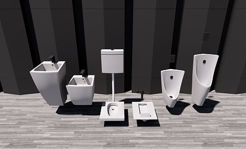 Modern squat toilet sink 3d model