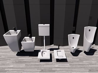 Modern squat toilet sink 3d model