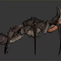 Fierce Spider Like Monster Character With Spiked Body And Long Sharp Legs For Game Movie