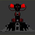 Modern Black and Red Robotic Arm with Stable Base Flexible Joints and Tool End 3d model