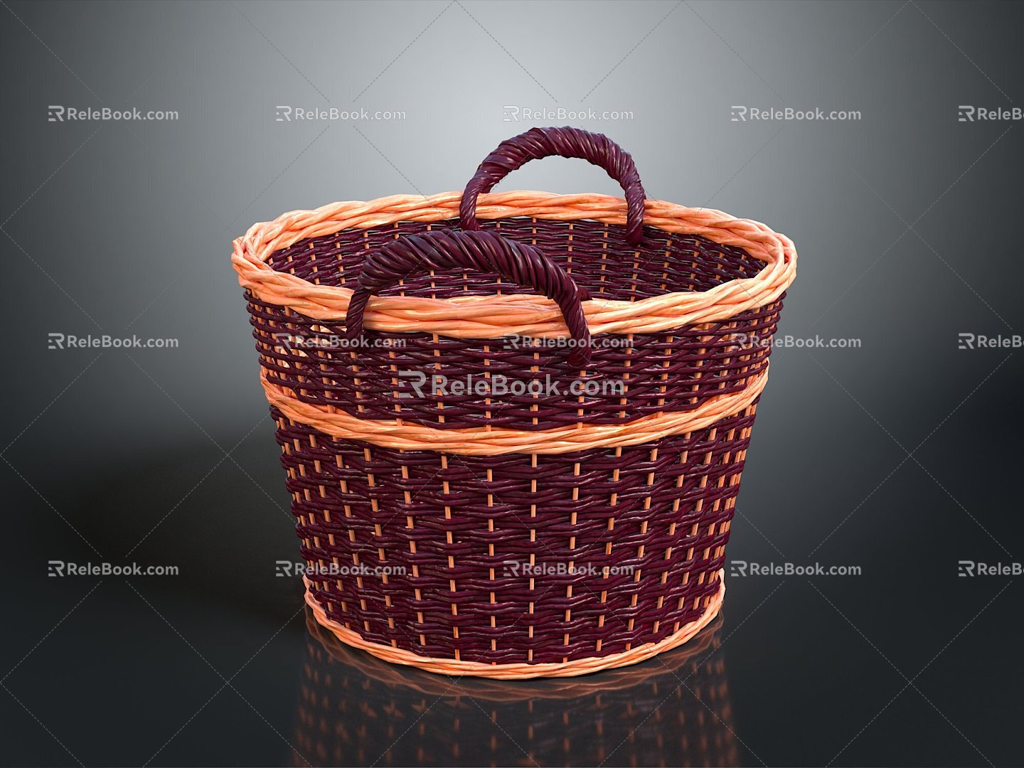 Basket Bamboo Basket Straw Basket Vegetable Basket Egg Basket Storage Basket Bamboo Basket Storage Basket Bamboo Blue 3d model