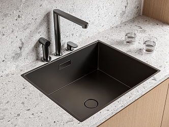 Modern dish washing basin stainless steel sink 3d model