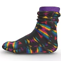 Colorful Stacked Socks With Multicolor Abstract Patterns And Fashionable Look
