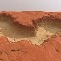 Red Rock Garden Landscape With Gullies Yellow Sand And Natural Textures