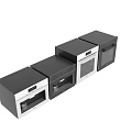 Modern Built-in Kitchen Appliances With White Black Oven Coffee Machine And Digital