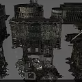 Active Construction Site With Demolished Building Structures Debris And Reconstruction Work