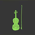 Classic Red Wooden Violin With Shiny Surface And Bow For Daily Use