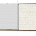 Elegant Modern Window Blinds With Two Panel Design Golden Trim And Premium Material 3d model
