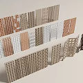 Modern Room Dividers With Perforated Patterns And Multiple Color Design Options 3d model