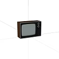 Vintage Old Fashioned Television With Wooden Frame And Classic Retro Screen Design