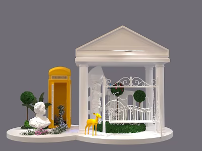 Jane European and American Chen Plant Activities American Chen 3d model