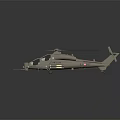 Detailed Military Helicopter With Rotors Weapon Systems And Cockpit Features